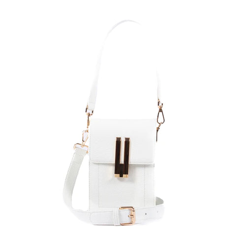 Liv and Milly Harper Handbag - White Front View